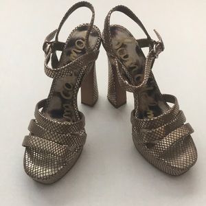 Sam Edelman golden platform heels